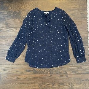 Long sleeve celestial/star print blouse